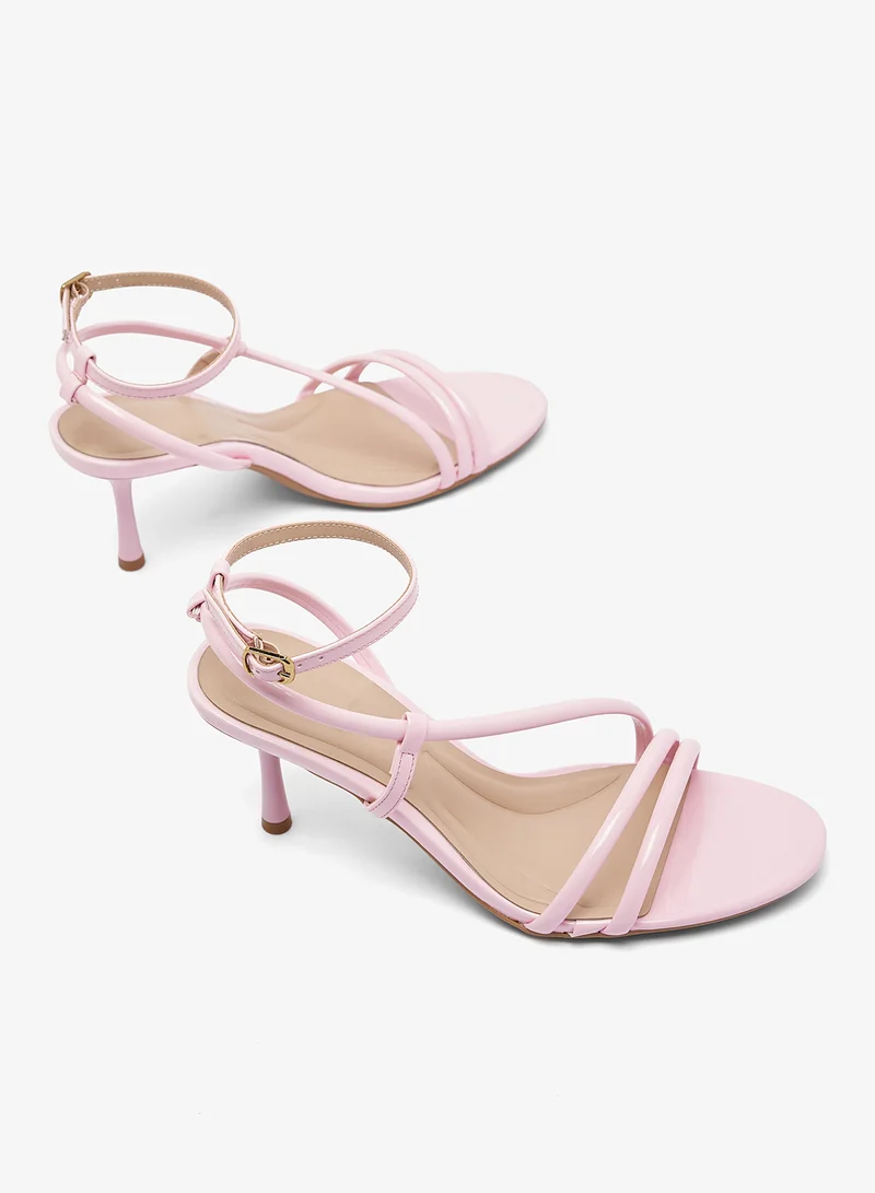 ELLA Pink Kitten Heel Strap Detail Sandals for Women | Best Price UAE